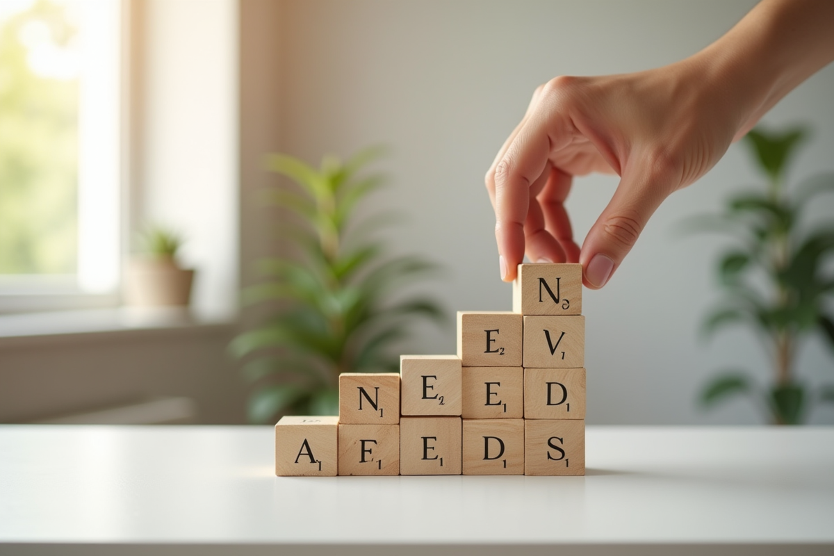 Main plaçant un bloc sur une pile de blocs de priorites